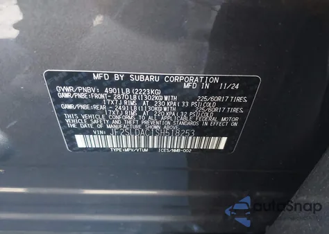 2025 Subaru Forester from USA, damaged, VIN JF2SLDAC1SH518253